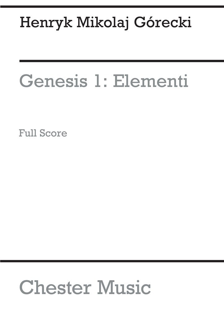 Genesis 1 - Elementi Op.19 No.1 (Full Score)